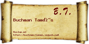 Buchman Tamás névjegykártya